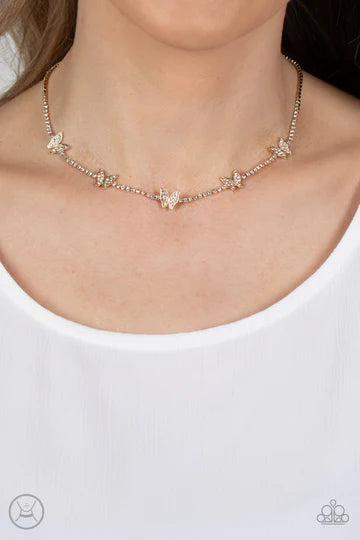 Fluttering Fanatic - Gold Choker