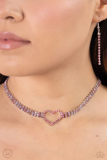 Rows of Romance - Pink Choker