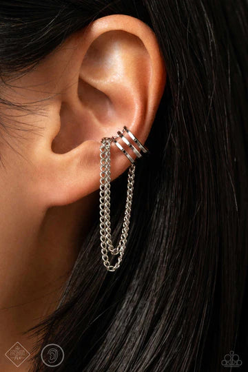 Unlocked Perfection - Silver Ear Cuff