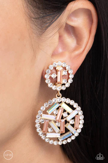 Gasp-Worthy Glam - Gold Clip On