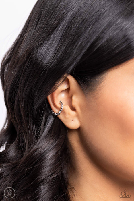 Twisted Travel - Silver Ear Cuff