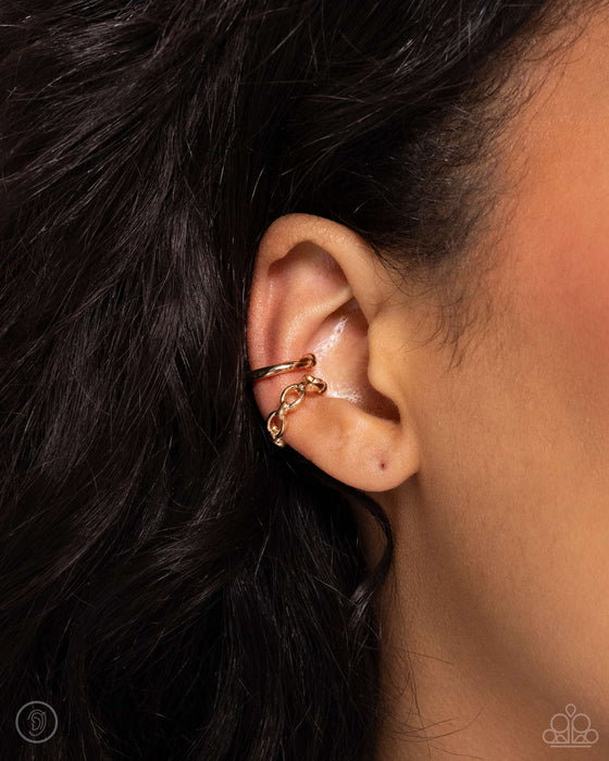 Barbell Beauty - Gold Ear Cuff
