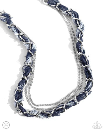 Denim Danger - Silver Choker