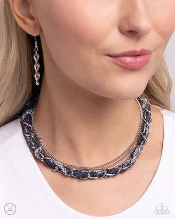 Denim Danger - Silver Choker