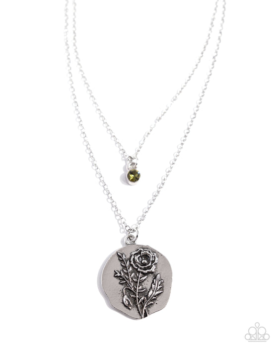 Birthstone Beauty - Green Peridot Poppy Flower August Birthday