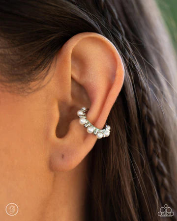 Bubbly Basic - White Ear Cuff EMP Exclusive