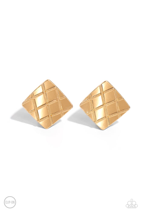 PLAID and Simple - Gold Clip On
