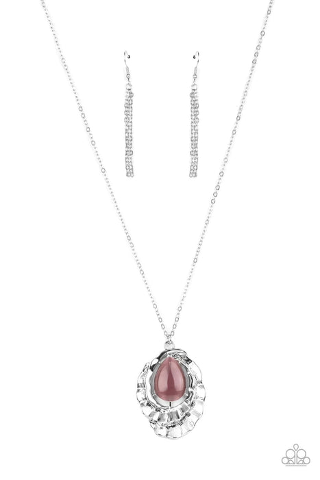 Titanic Trinket Purple Cat's Eye Stone - Silver