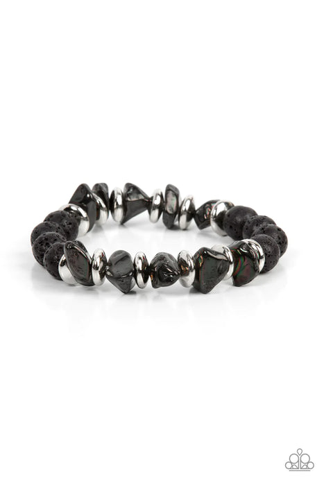 Volcanic Vacay - Silver and Metallic Black