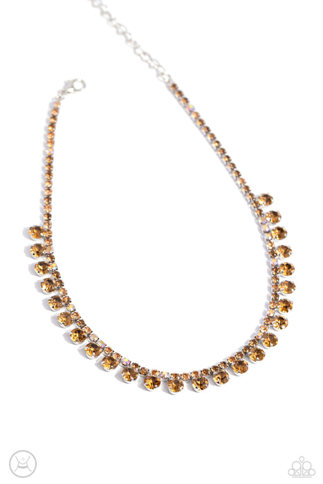 Ritzy Rhinestones - Brown Choker